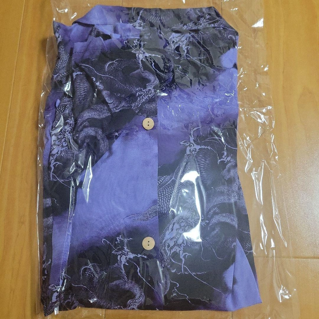 HOUSTON 41297 飛龍戯児図 アロハシャツ PURPLE XL 日本製の写真4枚目