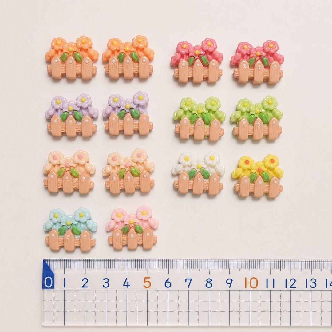 フラワー フェンス デコパーツ 14個 ハンドメイド 素材