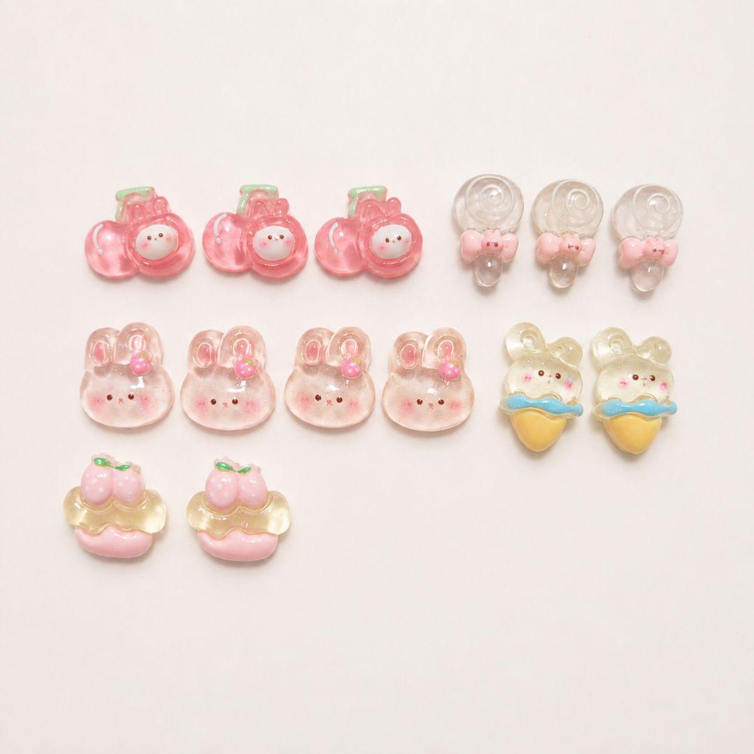 うさぎ アニマル デコパーツ まとめ売り ハンドメイド 素材