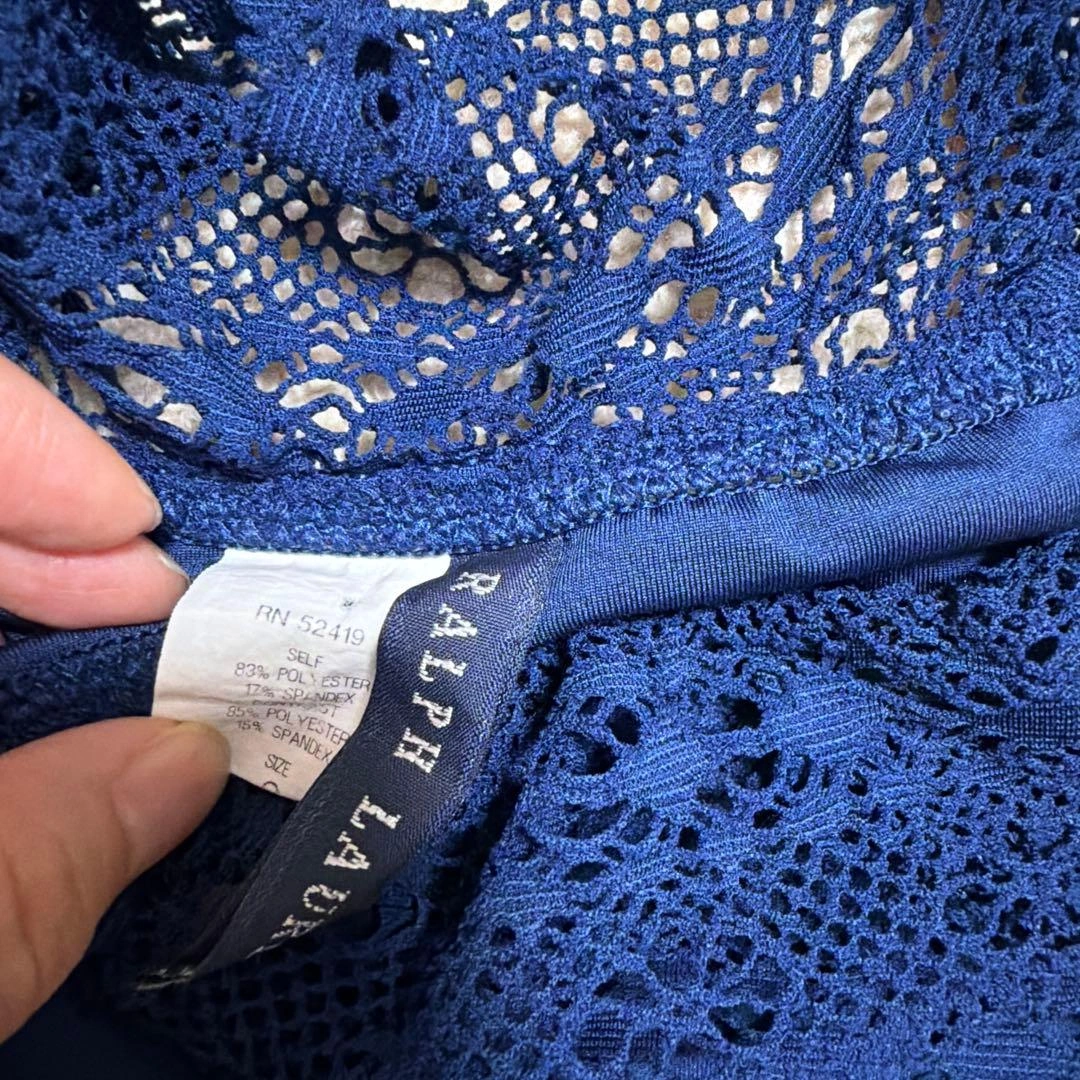 RALPH LAUREN レース セパレート水着 ネイビー Sの写真2枚目