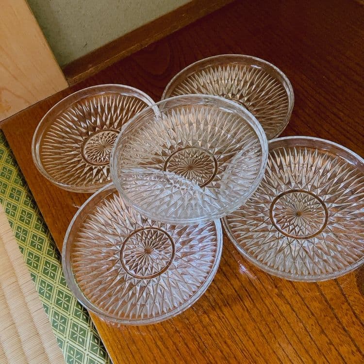 昭和レトロ ガラス皿 13.5cm 5枚セットの写真8枚目