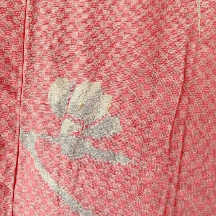 ピンク地 市松模様 桜柄 小紋 着物の写真4枚目