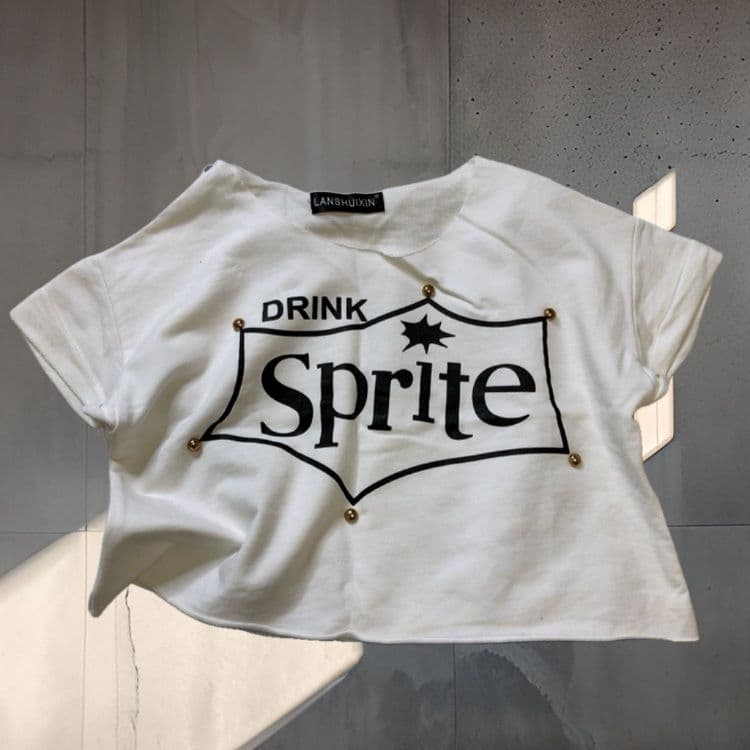 DRINK Sprite ロゴ 半袖Tシャツ ホワイト