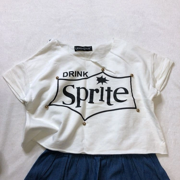 DRINK Sprite ロゴ 半袖Tシャツ ホワイトの写真3枚目