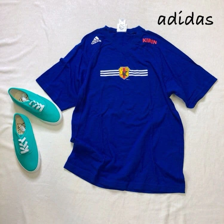adidas サッカー日本代表 Tシャツ ブルー