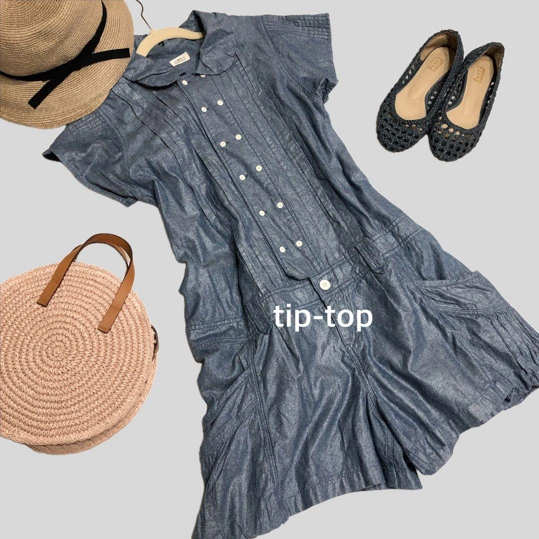 tip-top デニム シャツワンピース 半袖