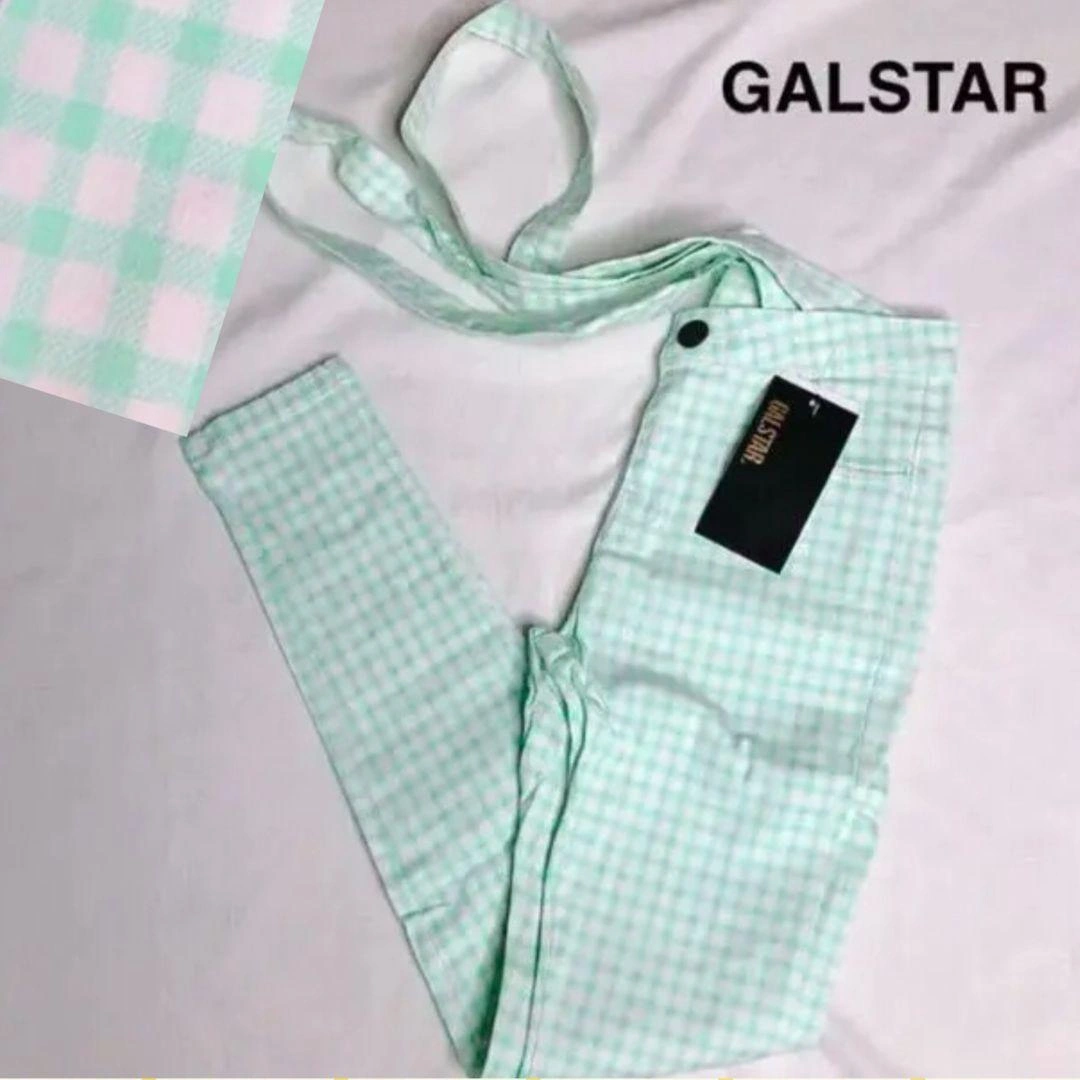 GALSTAR ギンガムチェック柄 サスペンダー付きパンツの写真2枚目