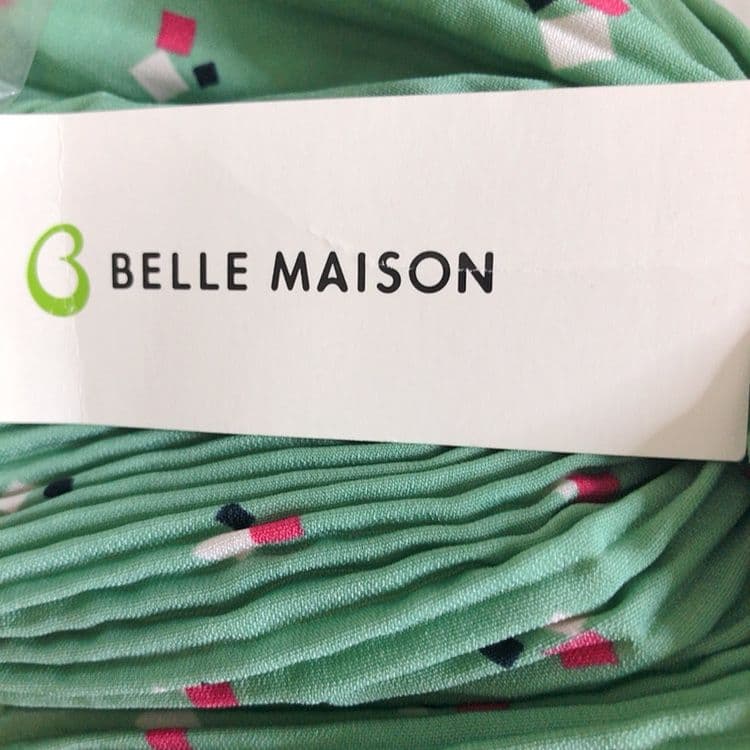 BELLE MAISON リバーシブル プリーツスカート グリーンの写真3枚目