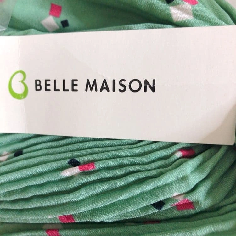 BELLE MAISON リバーシブル プリーツスカート グリーンの写真3枚目