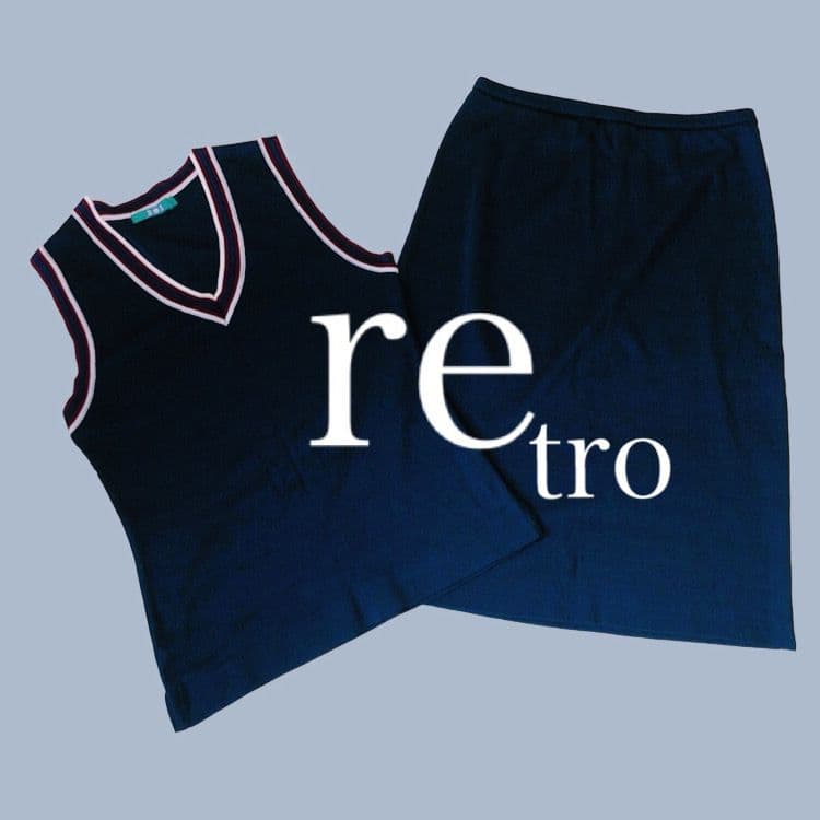 R&R ニットベスト セットアップ ネイビー