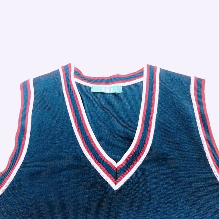 R&R ニットベスト セットアップ ネイビーの写真2枚目