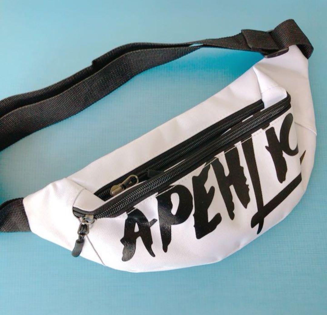 APELK ボディバッグ ウエストポーチ ホワイト ブラック