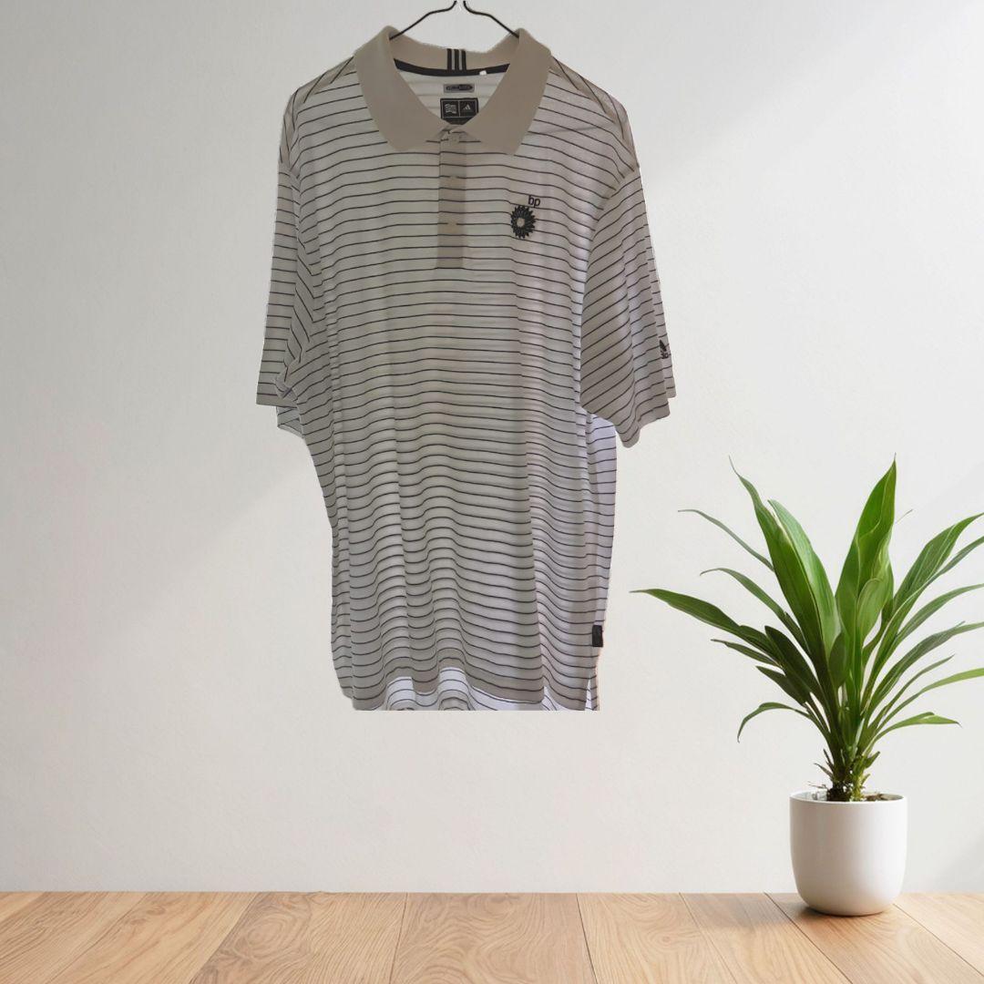 adidas ポロシャツ ボーダー柄 ホワイト ブラック
