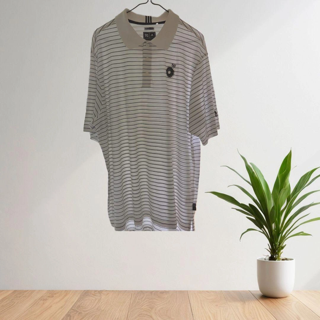 adidas ポロシャツ ボーダー柄 ホワイト ブラック