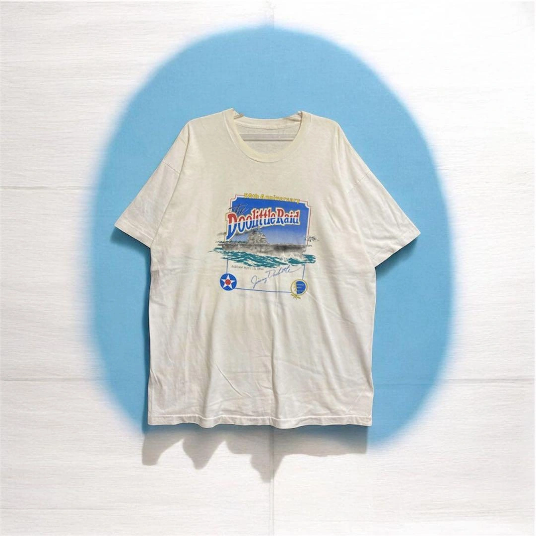 【ヴィンテージ】90sドーリットル空襲 50周年記念 ミリタリー Tシャツ XLの写真2枚目