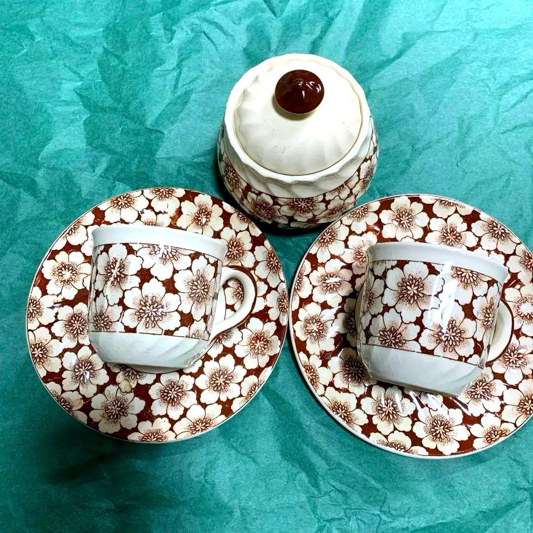 レトロ　コーヒーカップ　ティーカップ　アンティーク　昭和レトロ　ヴィンテージ　花の写真2枚目