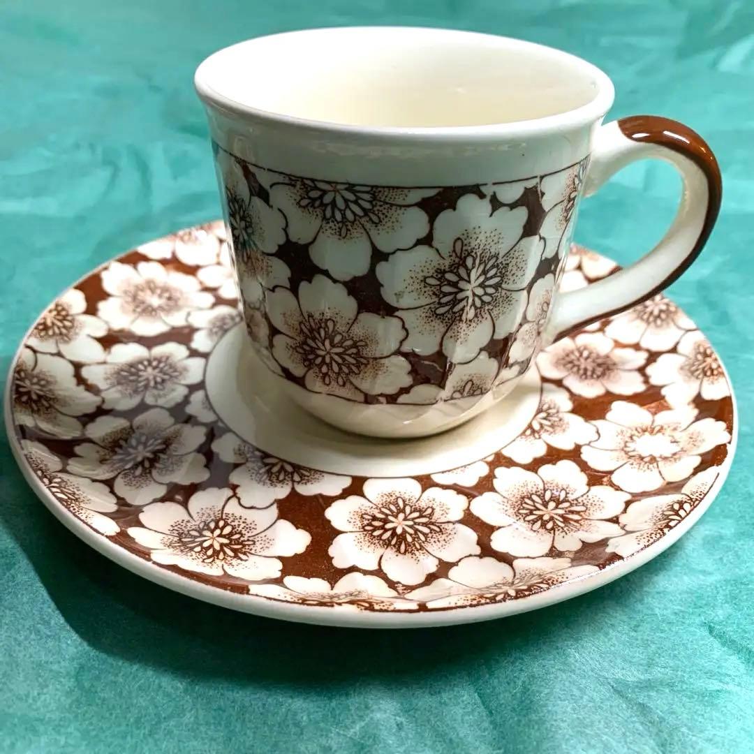 レトロ　コーヒーカップ　ティーカップ　アンティーク　昭和レトロ　ヴィンテージ　花の写真3枚目