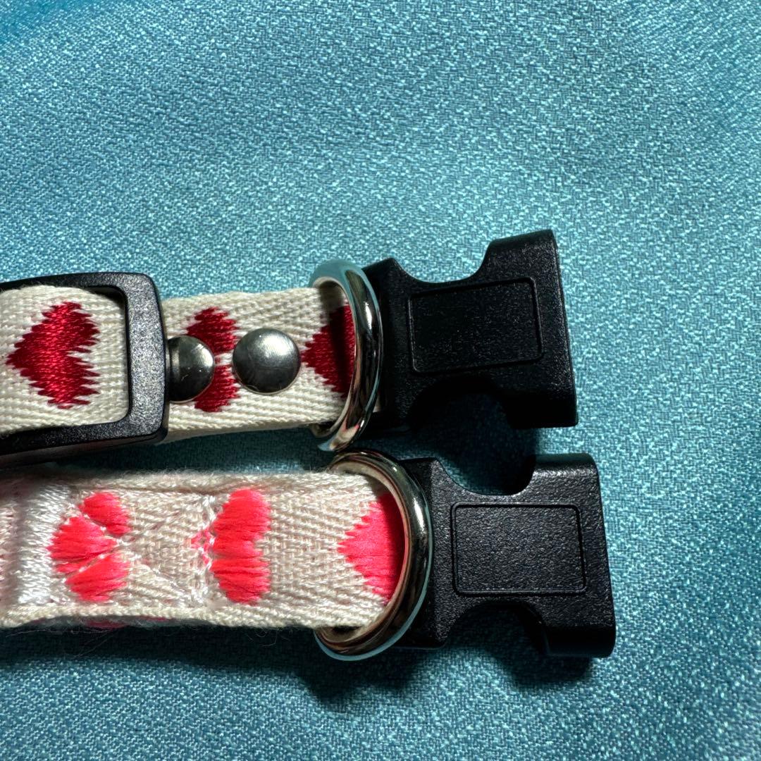 新品未使用　ハート　首輪　２本セット　ピンク　レッド　小型犬　猫　ハーネスの写真6枚目