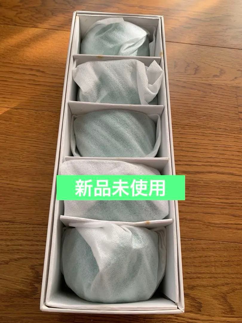 未使用 香蘭社 湯呑 茶碗 5客 緑釉 金彩 骨董品 花 蘭の写真2枚目