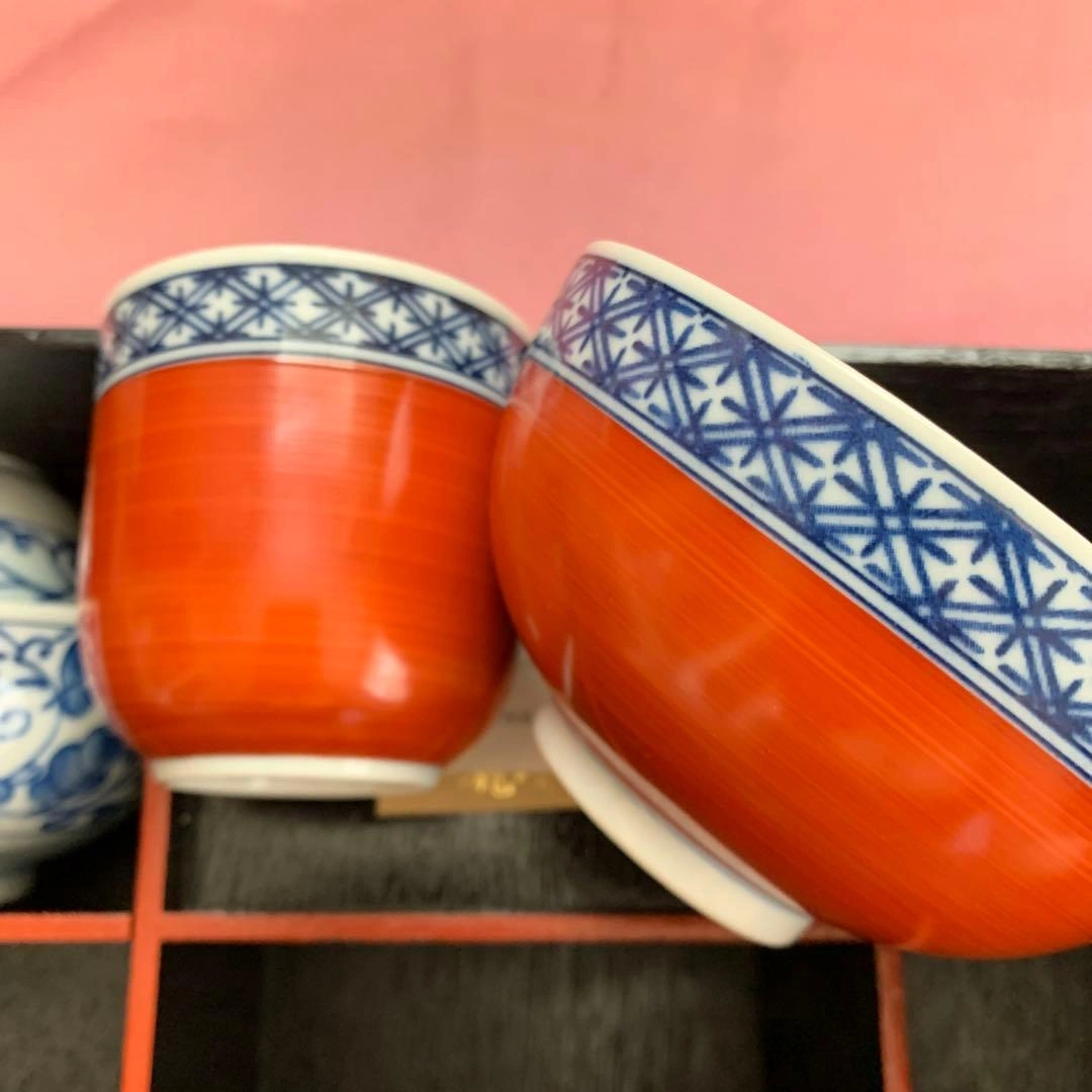 【未使用・美濃焼】龍峰窯 飯碗 湯呑み 5客セット 三洋陶器 伝統柄の写真4枚目