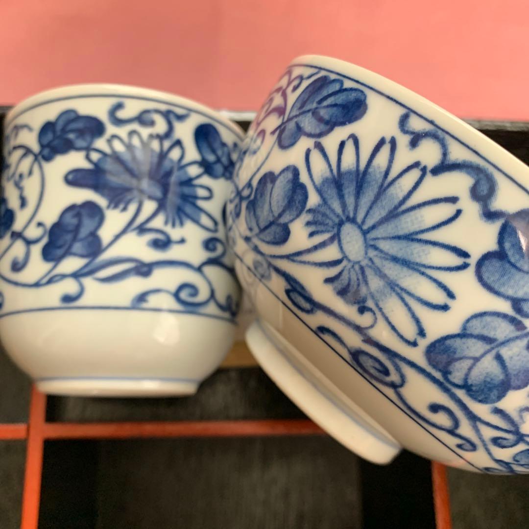 【未使用・美濃焼】龍峰窯 飯碗　湯呑み　5客セット 三洋陶器 伝統柄の写真5枚目