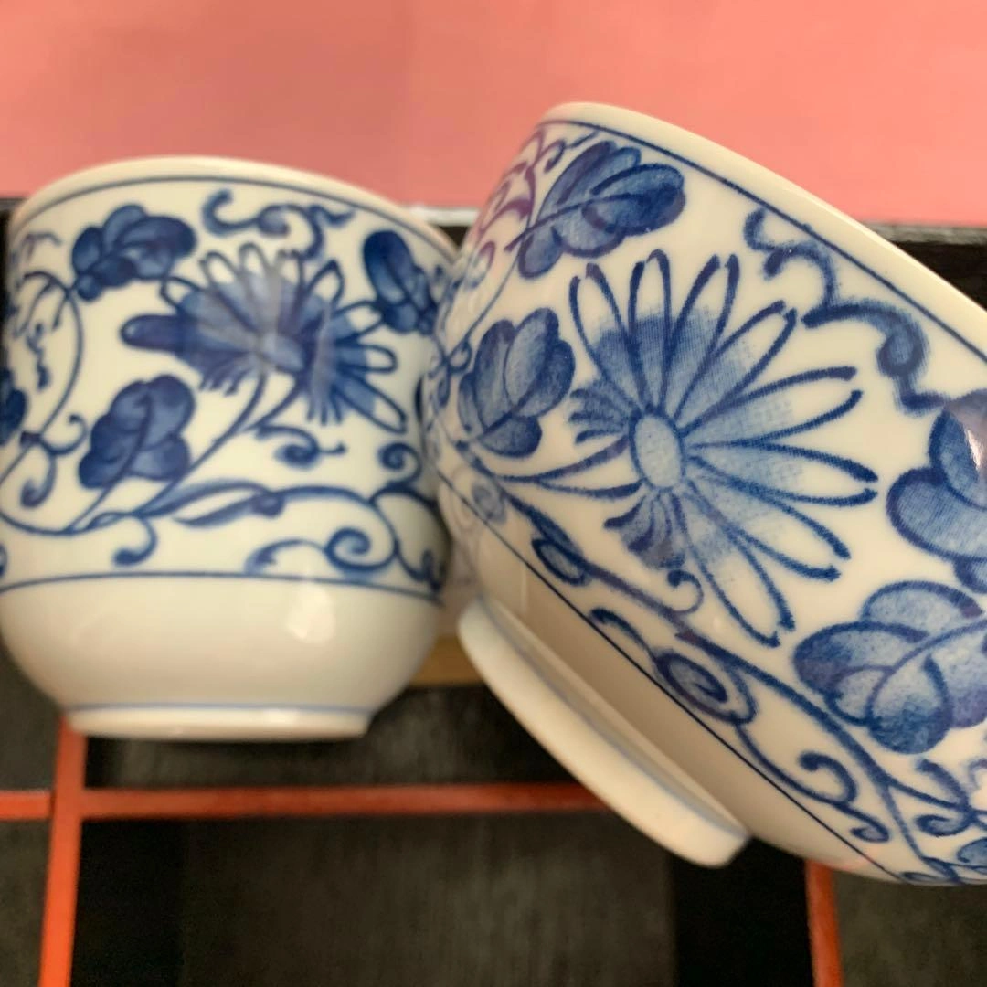 【未使用・美濃焼】龍峰窯 飯碗 湯呑み 5客セット 三洋陶器 伝統柄の写真5枚目
