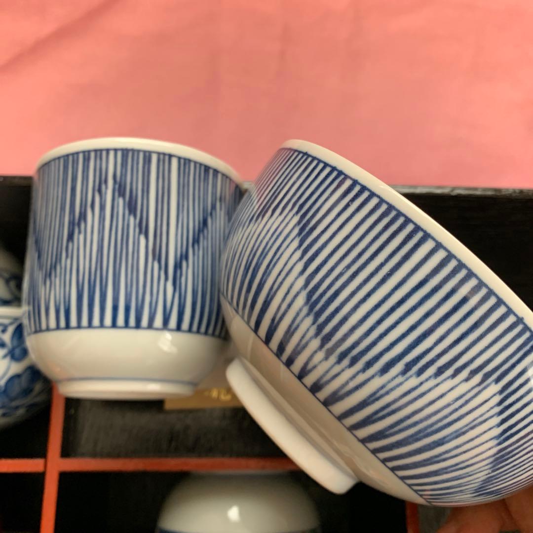 【未使用・美濃焼】龍峰窯 飯碗　湯呑み　5客セット 三洋陶器 伝統柄の写真6枚目