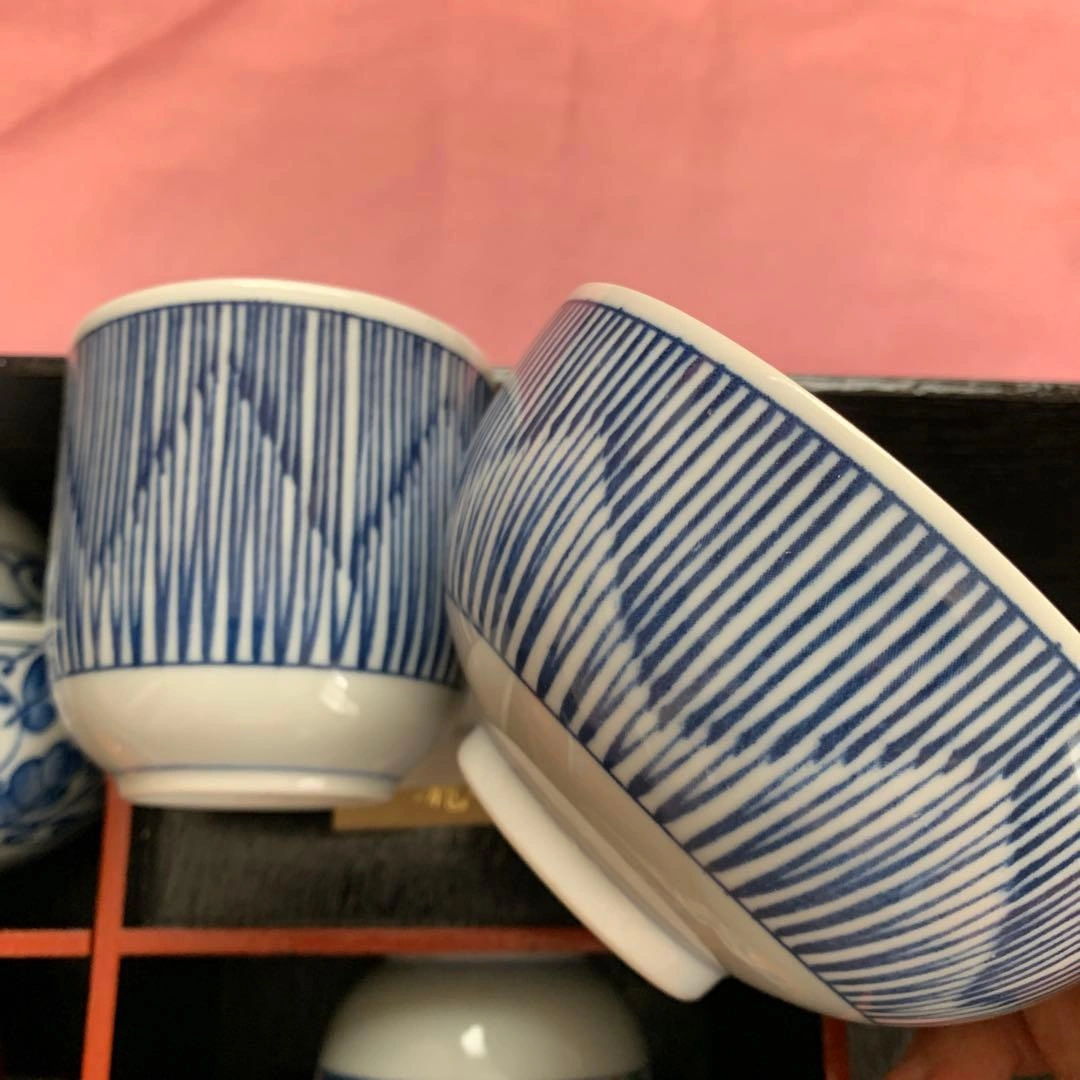 【未使用・美濃焼】龍峰窯 飯碗 湯呑み 5客セット 三洋陶器 伝統柄の写真6枚目