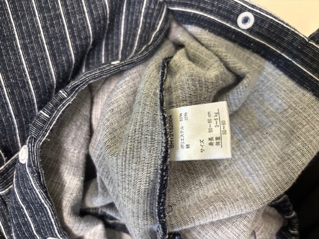 ストライプ　デニム　ベビー服の写真2枚目