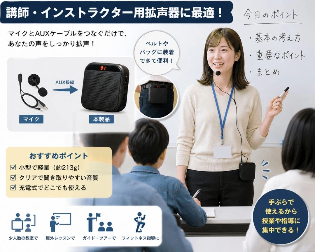 店頭・イベント用 小型ポータブルスピーカー USB・microSD・AUX対応の写真2枚目