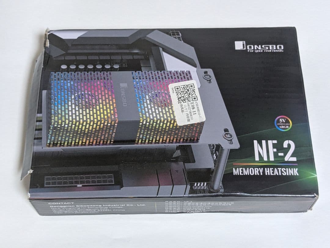 【新品】 JONSBO NF-2 ARGB Black メモリクーラーの写真2枚目