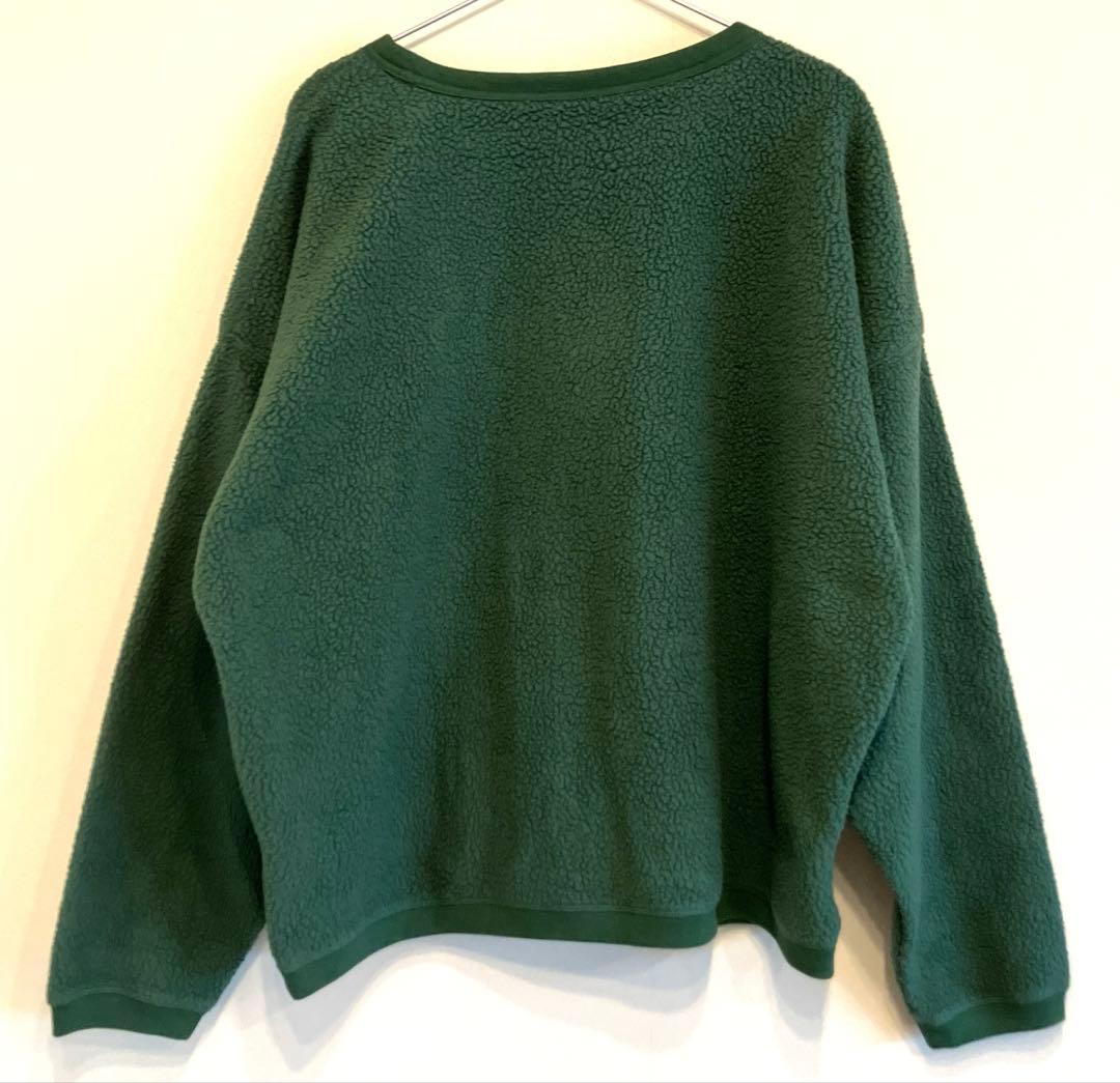 新品【2XL】NIKE Big size フリース ボア トレーナー グリーンの写真3枚目