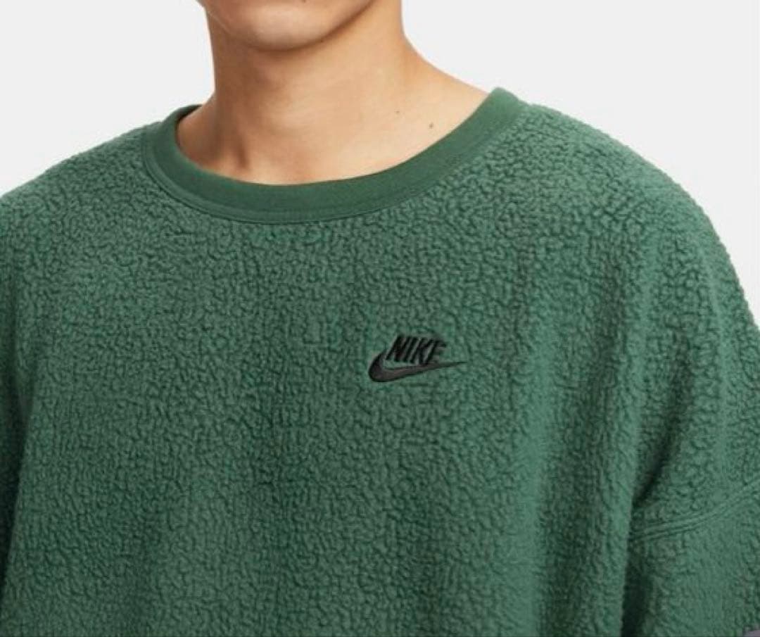 新品【2XL】NIKE Big size フリース ボア トレーナー グリーンの写真5枚目