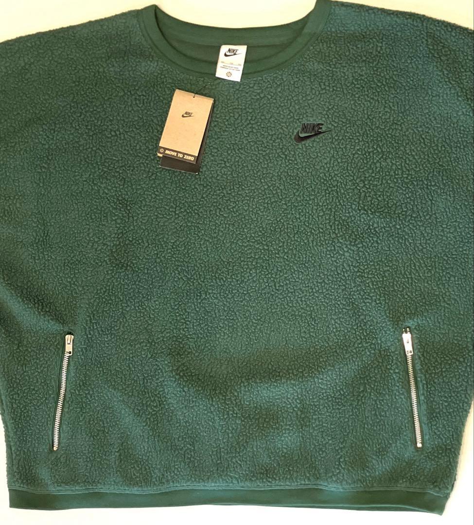 新品【2XL】NIKE Big size フリース ボア トレーナー グリーンの写真8枚目