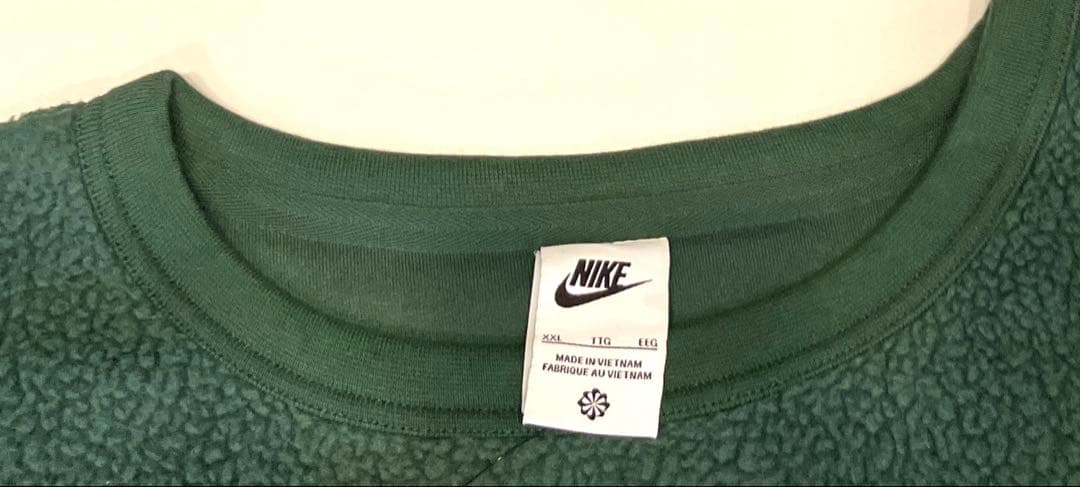 新品【2XL】NIKE Big size フリース ボア トレーナー グリーンの写真10枚目