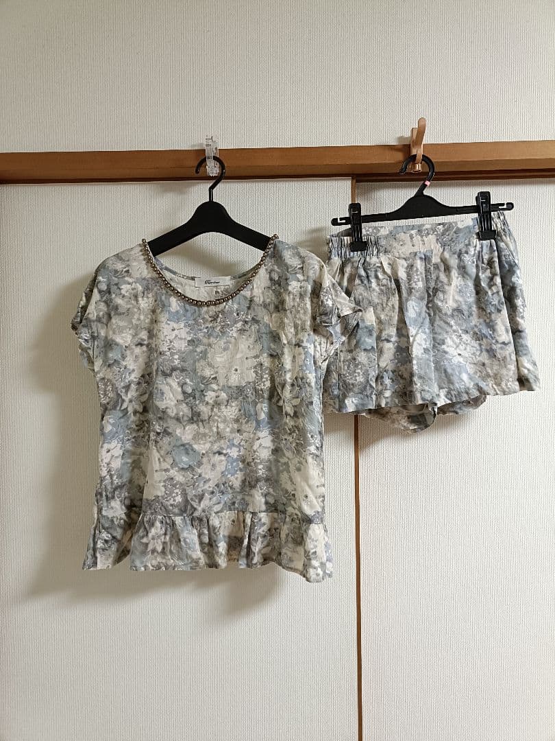 Rondeur ロンドール セットアップ 半袖 ブラウス ショートパンツ