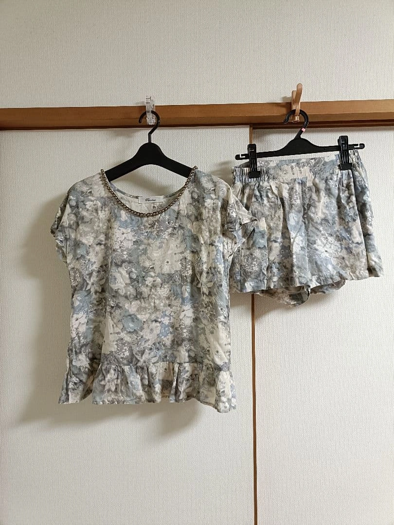Rondeur ロンドール セットアップ 半袖 ブラウス ショートパンツ