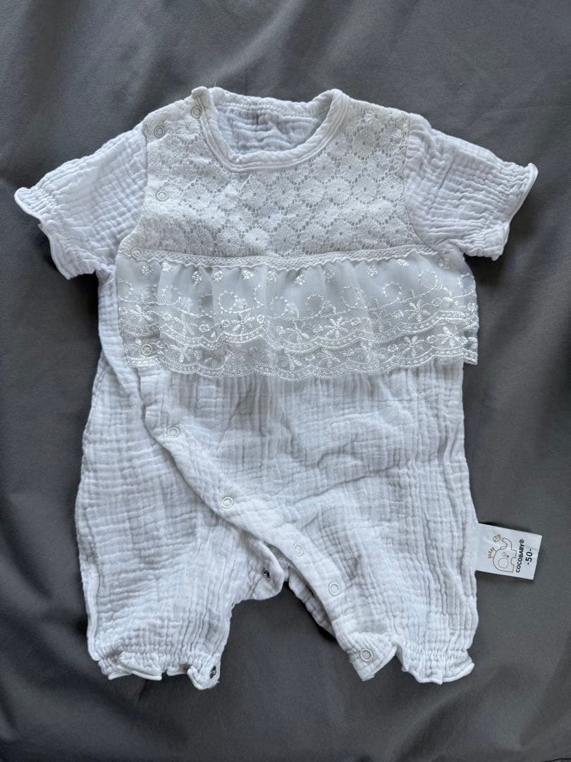 COCOBABY ベビー服 ロンパース 50cm ホワイト