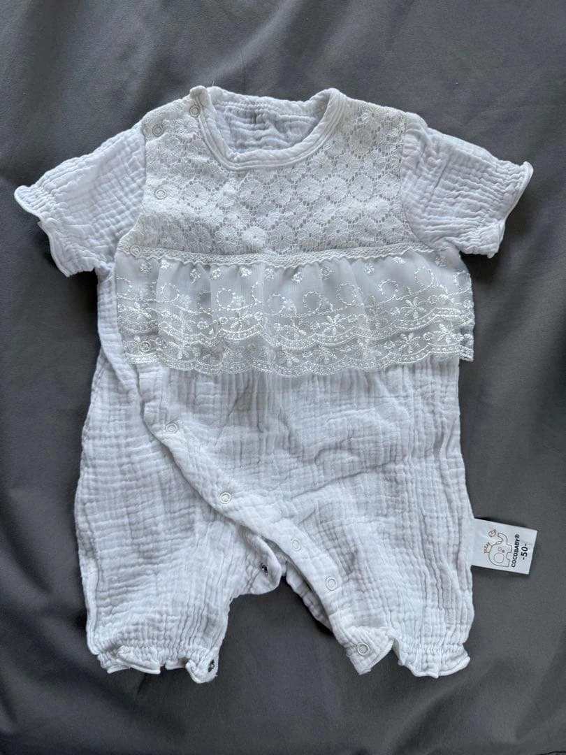 COCOBABY ベビー服 ロンパース 50cm ホワイト