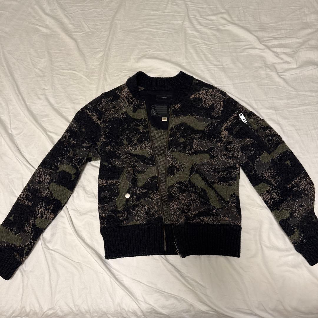 DIESEL カモフラ柄 ニットボンバージャケット
