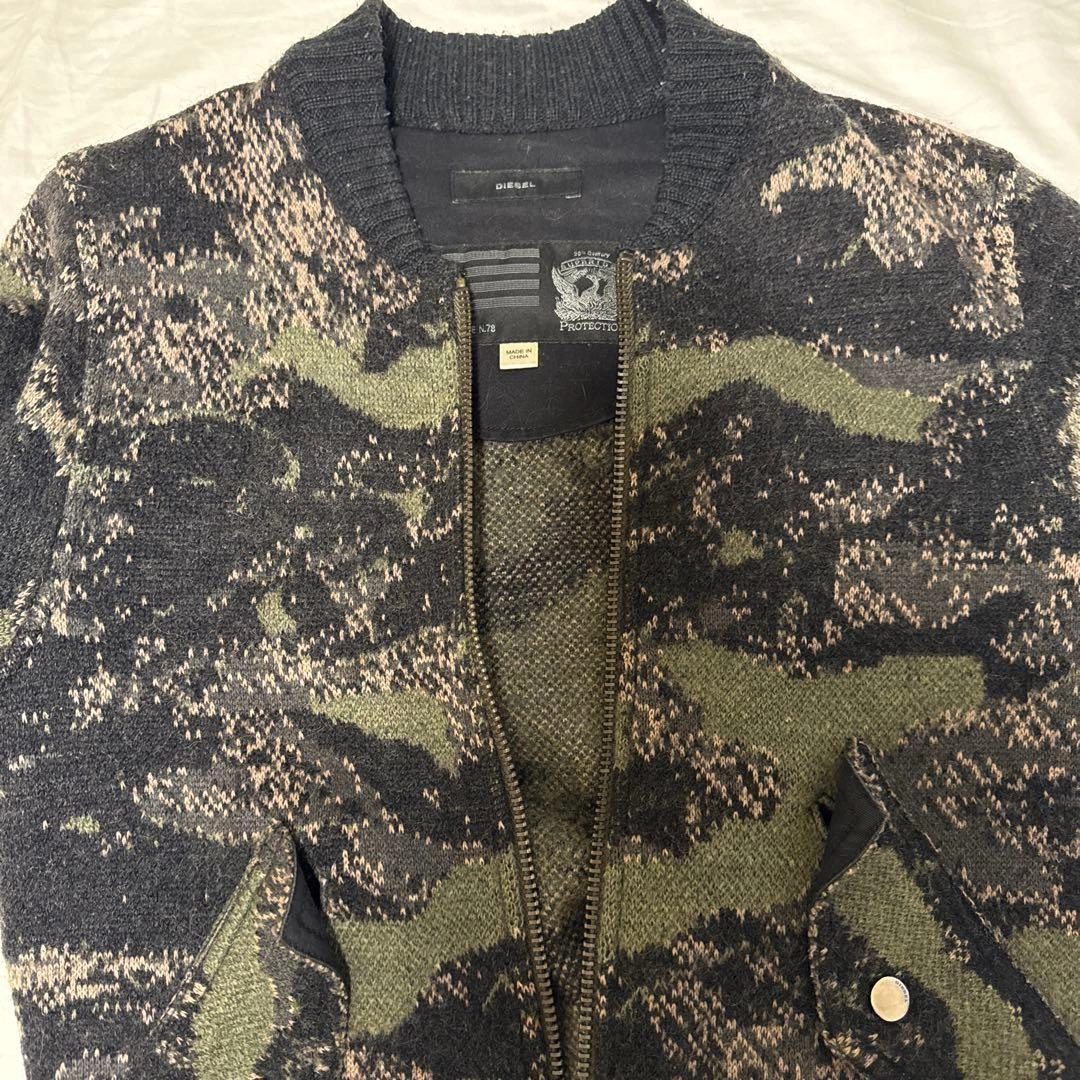 DIESEL カモフラ柄 ニットボンバージャケットの写真3枚目