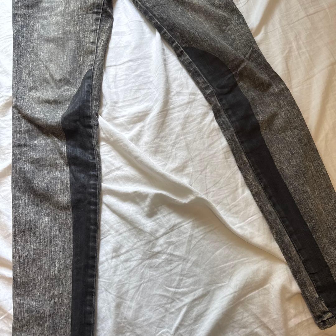 DIESEL Skinzee スキニーデニム 28インチ グレー バイカラーの写真6枚目