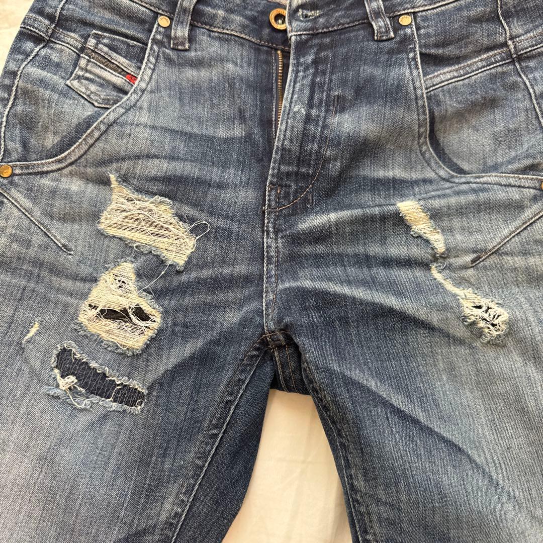 DIESEL ディーゼル ダメージ加工 リペア デニム 23インチ クラッシュの写真6枚目