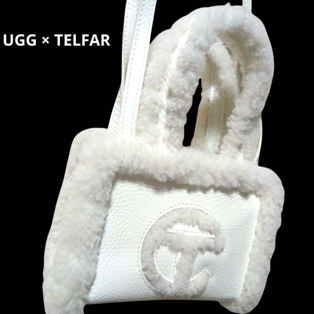 UGG × TELFAR ミニトートバッグ ホワイト 2WAY シープスキン