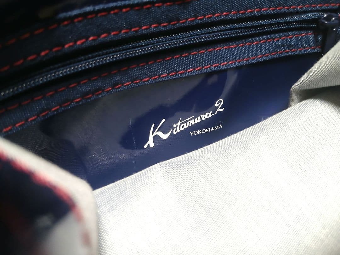 キタムラK2 トートバッグ ネイビー エナメル ビニール Kマーク 極美品の写真8枚目