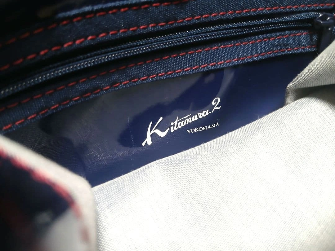 キタムラK2 トートバッグ ネイビー エナメル ビニール Kマーク 極美品の写真8枚目