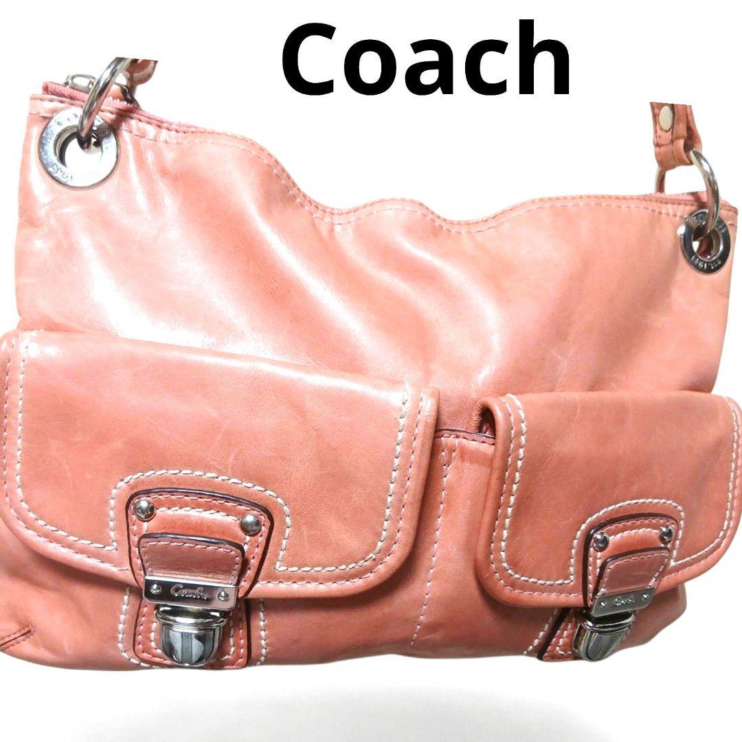 COACH コーチ 18996 ショルダーバッグ レザー ピンク レディース