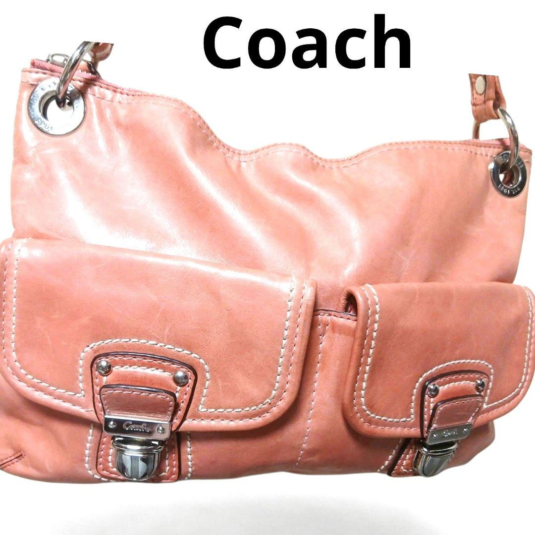 COACH コーチ 18996 ショルダーバッグ レザー ピンク レディース