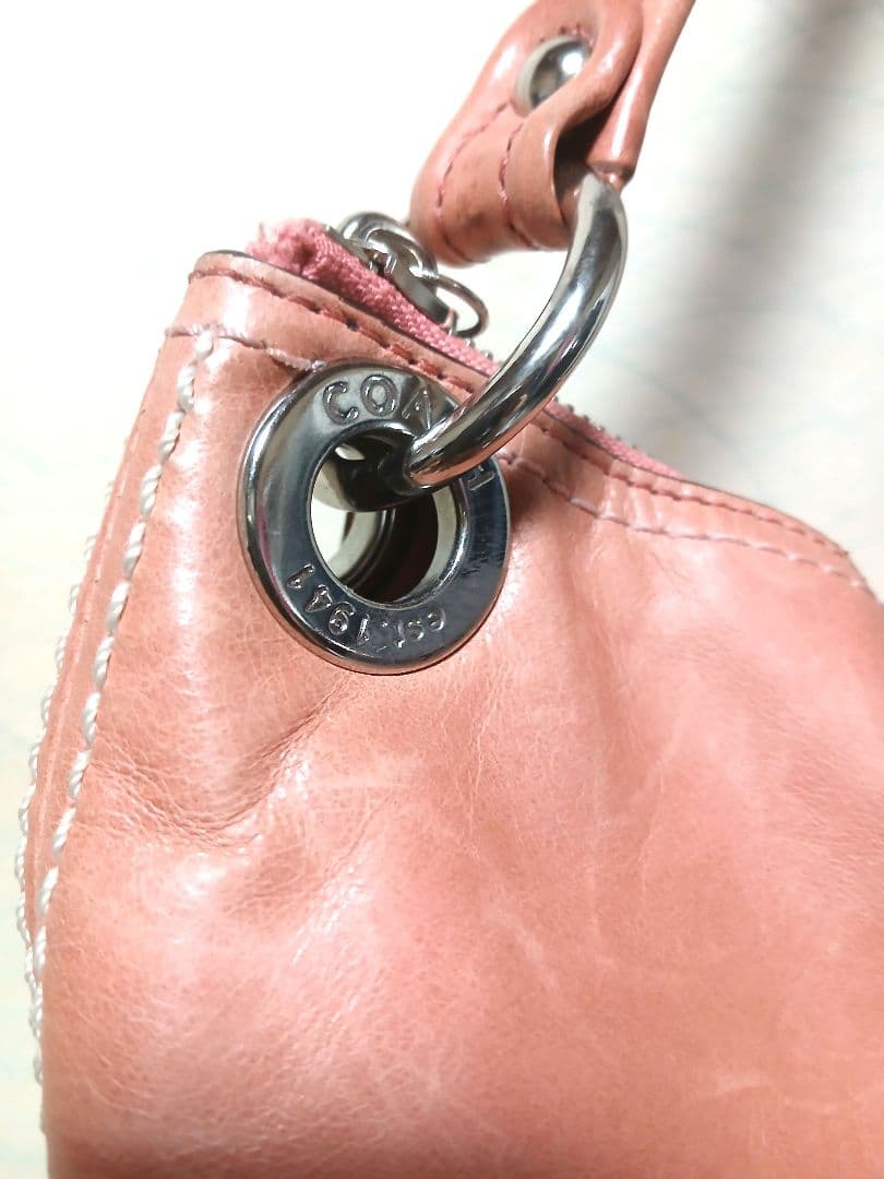 COACH コーチ 18996 ショルダーバッグ レザー ピンク レディースの写真8枚目