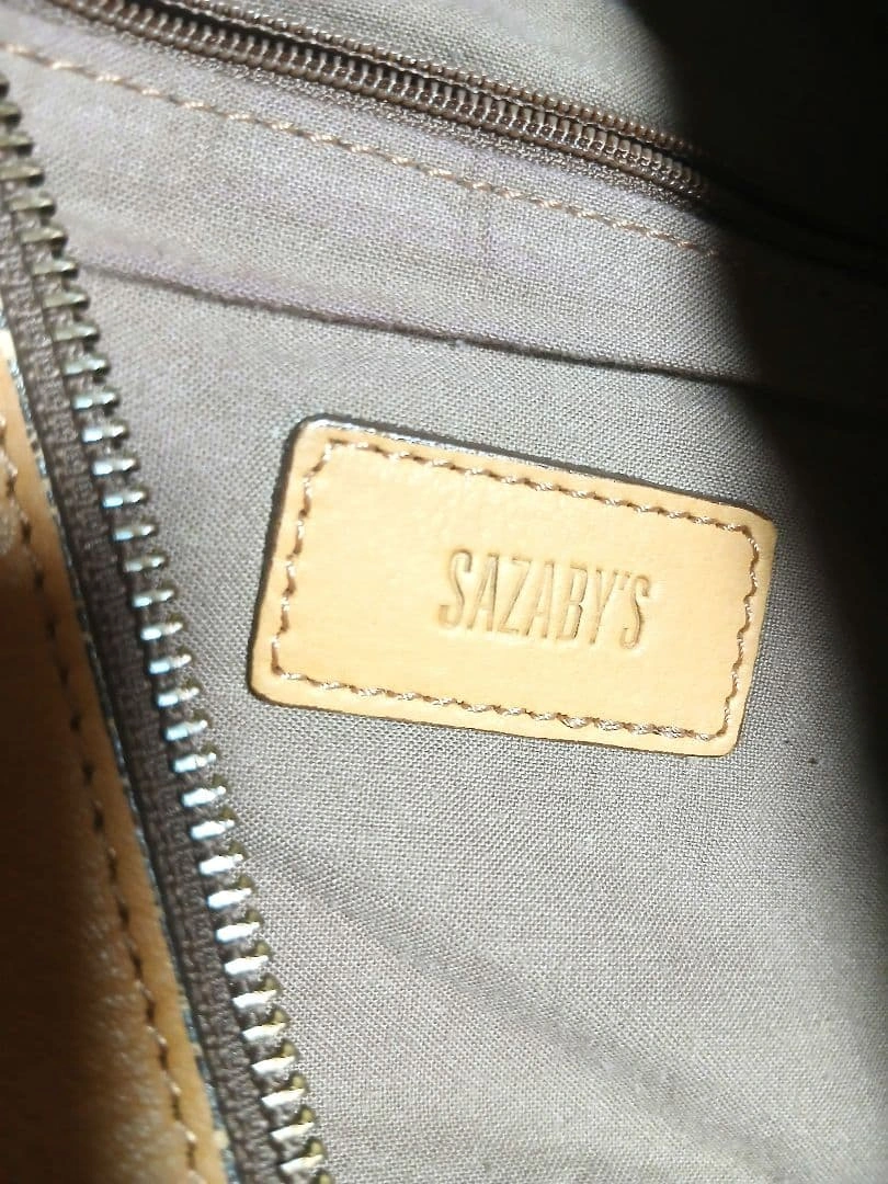SAZABY サザビー 2WAY レザー ショルダーバッグ ボストン キャメルの写真9枚目